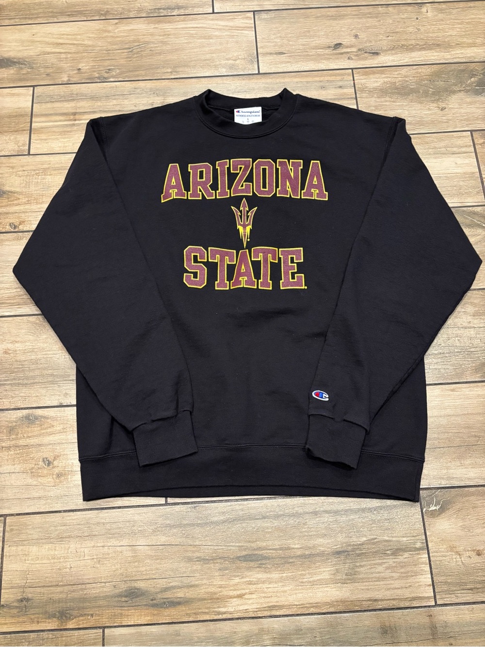 Champion Authentic Arizona State Sun Devils Crewneck Sweatshirt Black Large